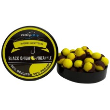 Бойлы Crazy Carp Hybrid Wafters 15mm Black Opium & Pineapple (55шт/уп)