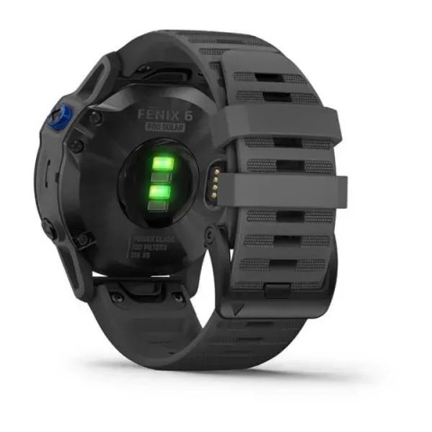 Смарт-годинник Garmin fenix 6 Pro Solar Edition чорний з сірим ремінцем