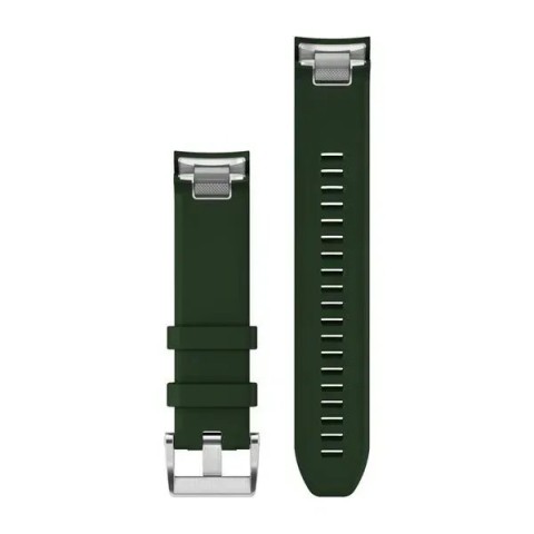 Ремешки для часов Garmin QuickFit 22 силиконовые, сосново-зеленые с серебристой фурнитурой