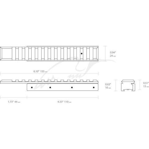 Адаптер Hawke Adaptor Base 11 мм - Weaver/Picatinny