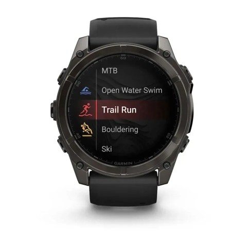 Смарт-годинник Garmin fenix 8 AMOLED (51 мм) Sapphire карбоново-сірий DLC чорний/гравійно-сірий