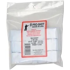 Патч для чистки Pro-Shot .22 - .270 Cal. - 1 1/8 квадратные, 500 шт/уп, хлопок