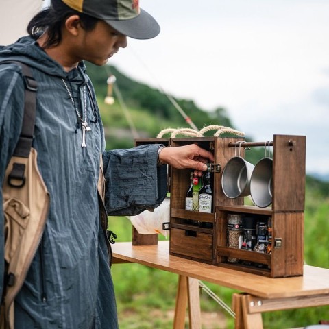 Етажерка з полицями Naturehike CNH22JU018, натуральне дерево