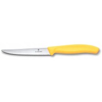 Нож кухонный Victorinox SwissClassic стейковый 11 см, серрейтор, желтый