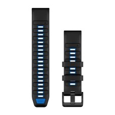 Ремінці для годинника Garmin QuickFit 22 силіконові, чорні/сині