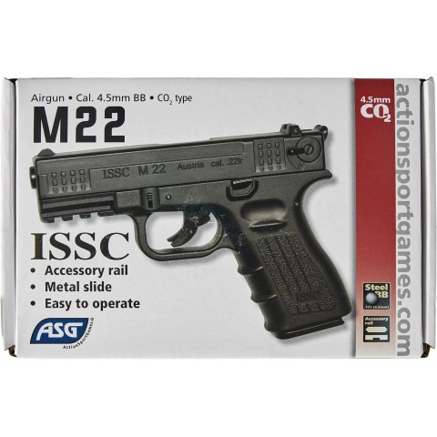 Пістолет пневматичний ASG ISSC M22. CO2. кал. 4.5 мм Blowback