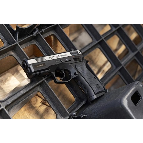 Пистолет пневматический ASG CZ 75D Compact Nickel. CO2. BB кал. 4.5 мм