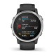 Смарт-часы Garmin fenix 6S серебристые с черным ремешком