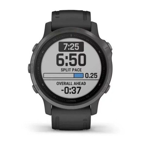 Смарт-часы Garmin fenix 6S Pro Sapphire серые DLC с черным ремешком