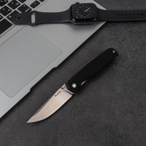 Ніж складаний кишеньковий Ruike P661-B, (7.4 см) 14C28N / G10 чорний