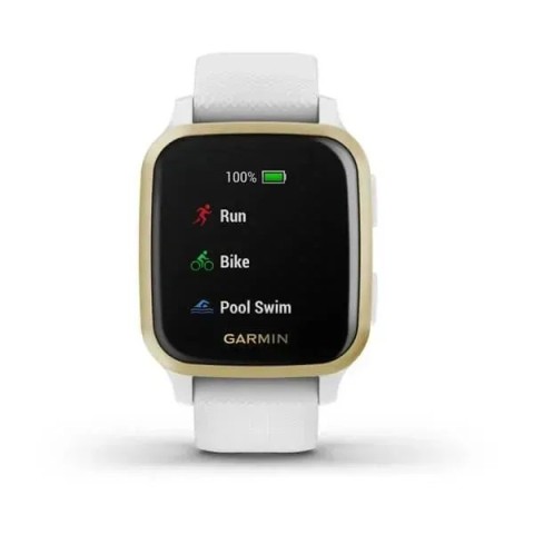 Смарт-годинник Garmin Venu Sq білий із золотистим безелем
