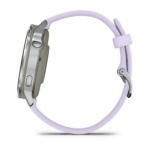 Смарт-часы Garmin Venu 4 (41 мм) серебристый с силиконовым ремешком барвинкового цвета