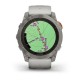 Смарт-годинник Garmin fenix 7X Pro Sapphire Solar Edition титановий з туманно-сірим/темно-помаранчевим ремінцем