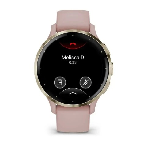 Смарт-часы Garmin Venu 3s припыленно-розовые с золотистым стальным безелем и силиконовым ремешком