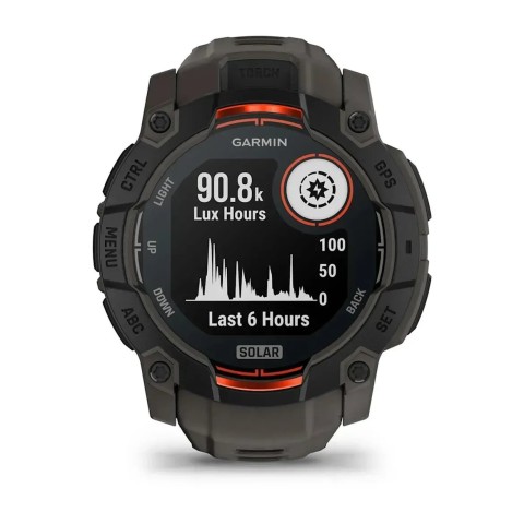Смарт-годинник Garmin Instinct 3 (50 мм) Solar чорний/вугільний