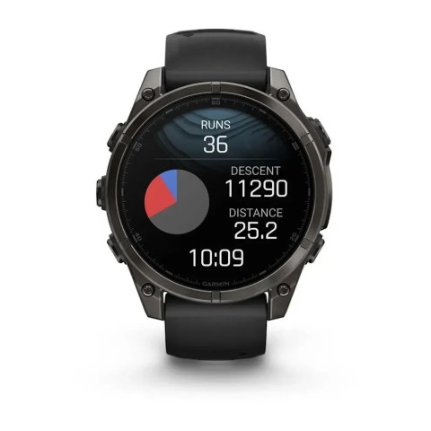 Смарт-годинник Garmin fenix 8 AMOLED (47 мм) Sapphire карбоново-сірий DLC титан чорний/гравійно-сірий