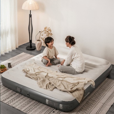 Самонадувний матрац, двомісний, із вбудованою помпою Naturehike CNK2450WS040, 250 мм, сірий