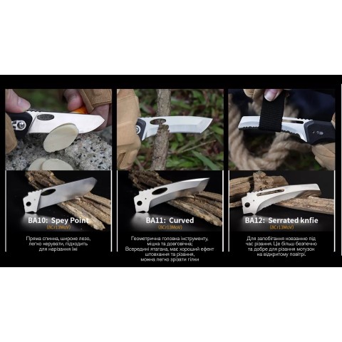 Ніж складаний Roxon S502U, чорний