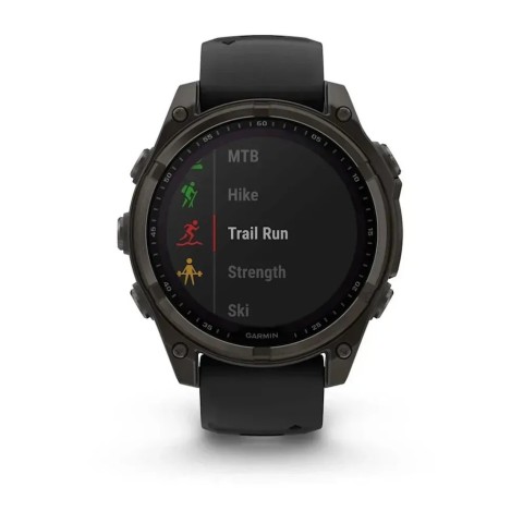 Смарт-годинник Garmin fenix 8 (47 мм) Sapphire Solar карбоново-сірий DLC титан чорний/гравійно-сірий