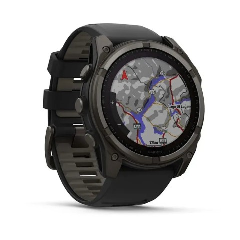 Смарт-годинник Garmin fenix 8 (51 мм) Sapphire Solar карбоново-сірий DLC титан чорний/гравійно-сірий