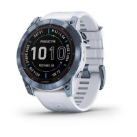 Смарт-годинник Garmin fenix 7X Sapphire Solar мінерально-синій титановий DLC з ремінцем кольору білого каменю