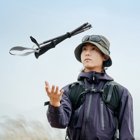 Трекінгова палиця Naturehike CNK2450DS017, 35-110 см, чорна