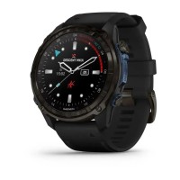 Смарт-годинник Garmin Descent Mk3i (51 мм) карбоново-сірий DLC титановий з чорним силіконовим ремінцем