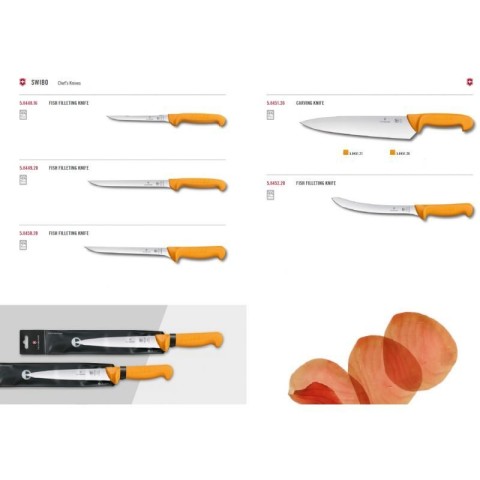 Кухонний ніж Victorinox Swibo Fish Filleting гнучкий лезо 16см з жовт. ручкою