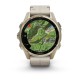 Смарт-часы Garmin fenix 8 AMOLED (43 мм) Sapphire золотистий/известняково-серый кожаный ремешок эксклюзив