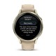 Смарт-годинник Garmin Venu 4 (41 мм) місячне золото з силіконовим ремінцем кольору слонової кістки і пісочним шкіряним