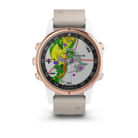 Смарт-годинник Garmin D2 Delta S з бежевим шкіряним ремінцем для авіаторів