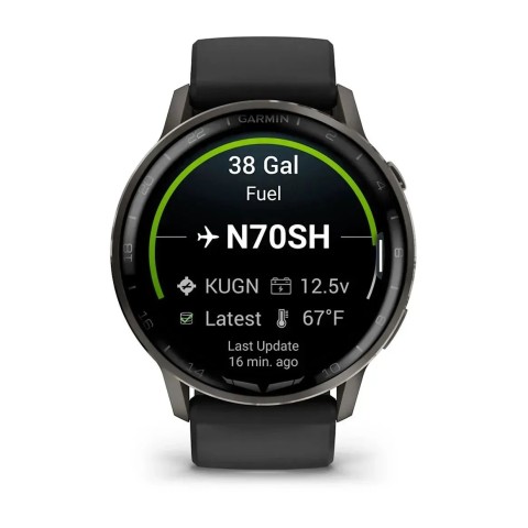 Смарт-годинник Garmin D2 Air X15 чорний з чорним силіконовим ремінцем