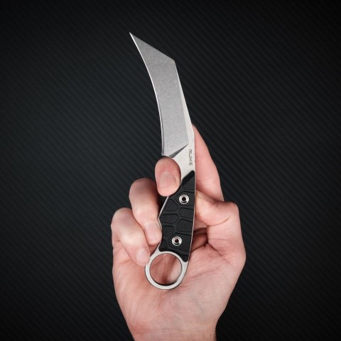 Ніж фіксований туристичний Ruike FS68, (8.6 см) 14C28N / G10 чорний