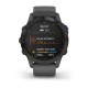 Смарт-часы Garmin fenix 6 Pro Solar Edition черные с серым ремешком