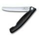 Ніж кухонний складний Victorinox SwissClassic 11 см, серрейтор, заокруглений, чорний