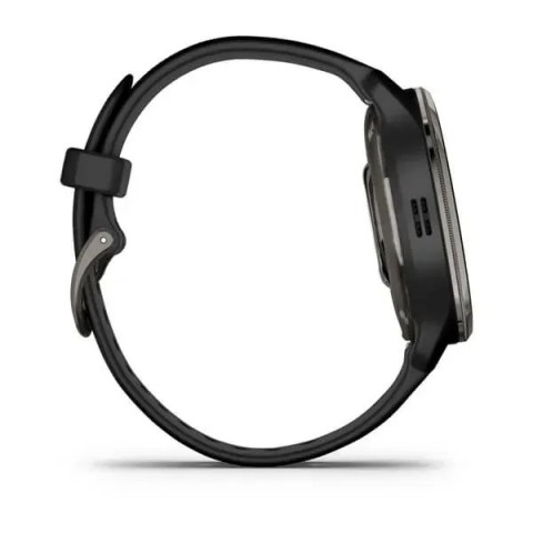 Смарт-годинник Garmin Venu 2 Plus чорний з графітовим безелем і силіконовим ремінцем