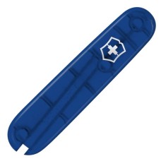 Накладка на ніж Victorinox 84мм blue transparent передня з лого (kVa+)