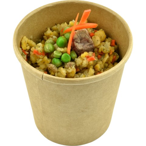 Горохова каша з телятиною  Happy Elk  прозора упаковка