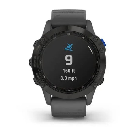 Смарт-часы Garmin fenix 6 Pro Solar Edition черные с серым ремешком