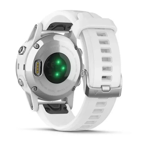 Смарт-годинник Garmin fenix 5S Plus Sapphire білий з білим ремінцем