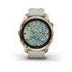 Смарт-годинник Garmin fenix 7S Sapphire Solar кремово-золотистий титановий зі світло-пісочним ремінцем