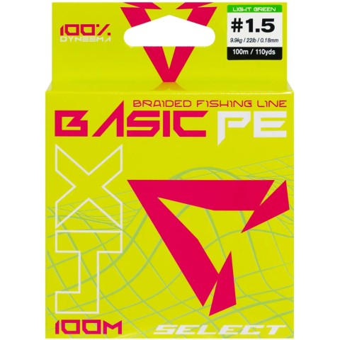 Шнур Select Basic PE Light Green 100m #1.5/0.18mm 22lb/9.9kg