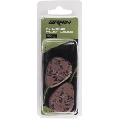 Грузило Brain In-Line Flat Lead 120g 2шт/уп brown