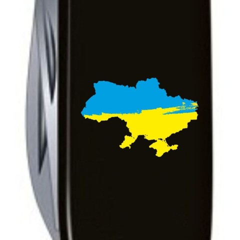 Ніж Victorinox Huntsman Ukraine 91мм,15функ,чорн ,Мапа України син-жовт.
