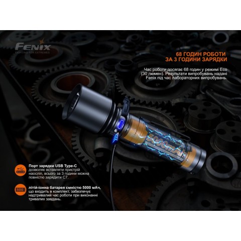 Ліхтар ручний Fenix C7 помаранчевий | Лімітована серія
