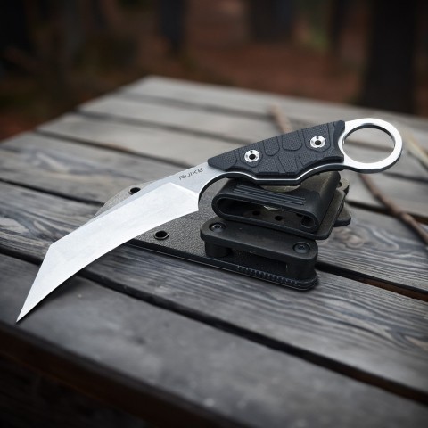 Ніж фіксований туристичний Ruike FS68, (8.6 см) 14C28N / G10 чорний