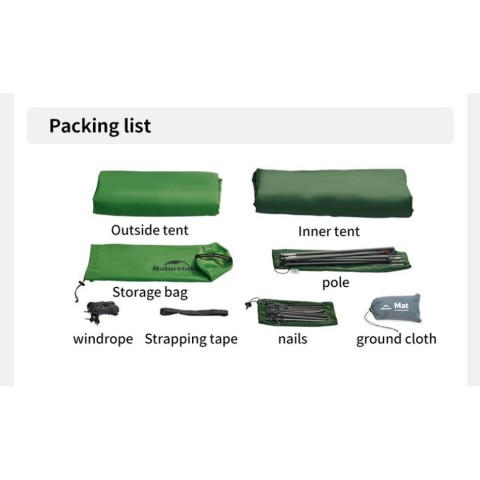 Намет надлегкий одномісний Naturehike Cloud Up Base 1 CNK2450WS032, зелений
