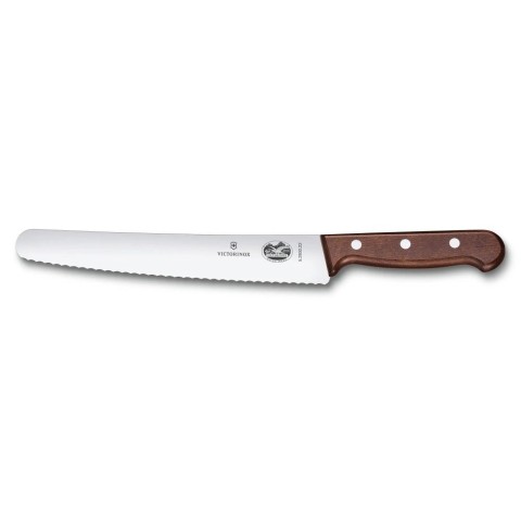 Кухонний ніж Victorinox Wood Bread&Pastry лезо 22см хвил. з дерев. ручкою у подар.упак.