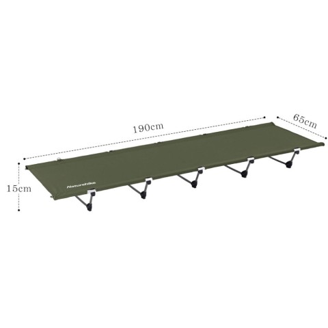 Ліжко складане Naturehike XJC05 NH20JJ001, Поліестер Oxford / алюміній, темно-зелене