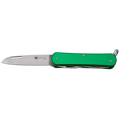 Нож многофункционал. Fox Vulpis Aluminium, 4 инструмента ц:od green